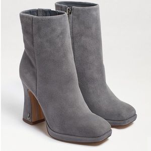Sam Edelman Jaye Ankle Bootie River Rock Suede Sz 8